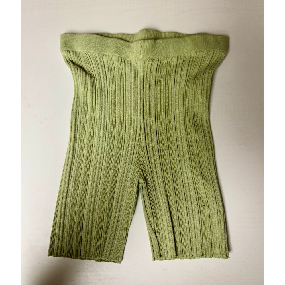 Princess Polly Knit Bike Shorts Ribbed High Waist Green‎ L/XL